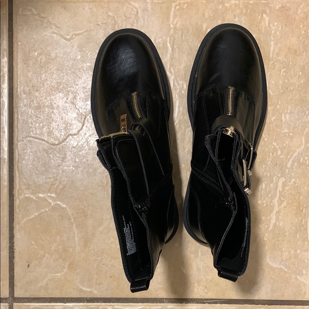 Target Black Leather Zipper Boots